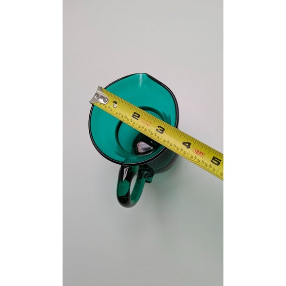 Metropolitan Museum Art Erickson Glass Saratoga Green Creamer Pitcher Vintage - Picture 3 of 9